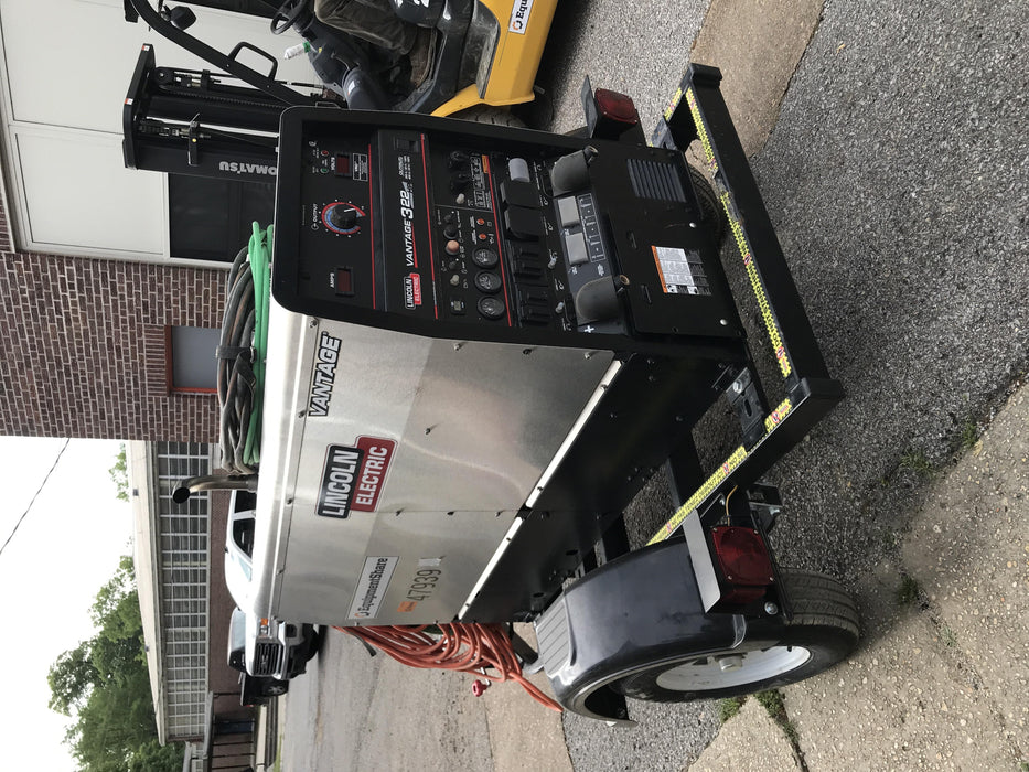 2019 Lincoln Electric Vantage 322 Ready-Pak 3, Two Wheel Trailer, Fender and Light Kit, Cable Rack