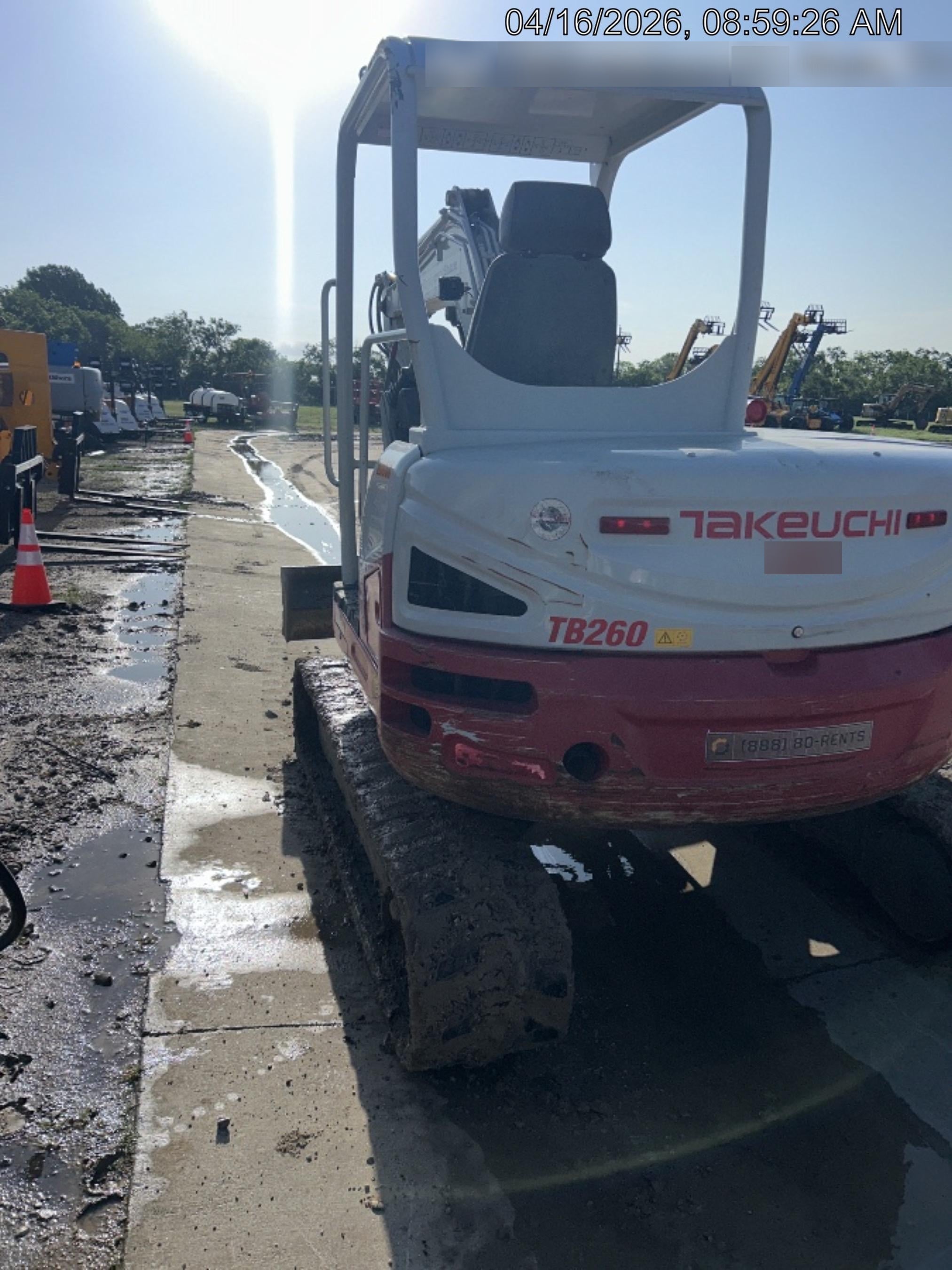 2019 Takeuchi TB260 Takeuchi TB260 Canopy w/Rubber Tracks, Auxiliary Hydraulics, Standard Blade, Manual QC