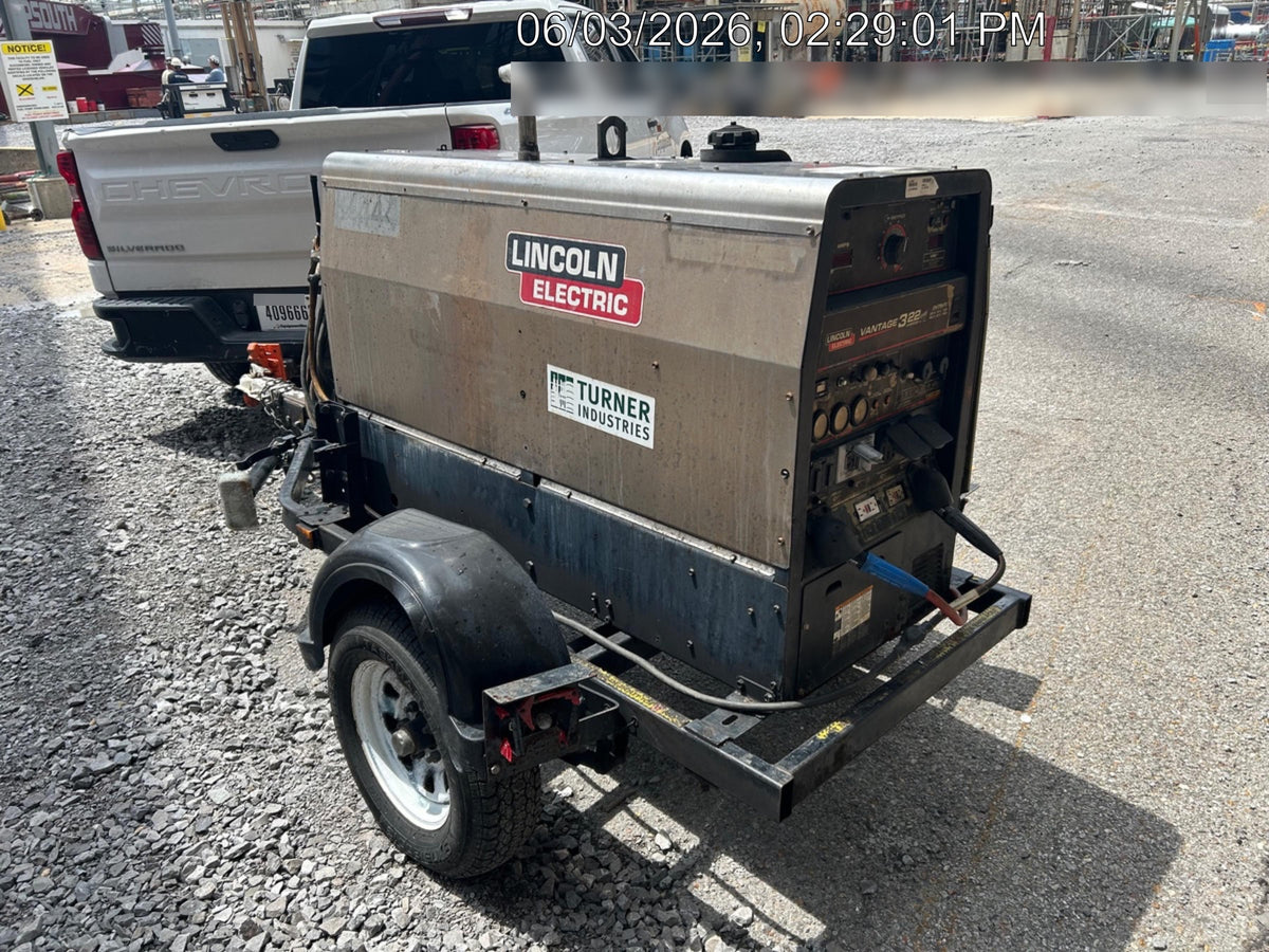 2019 Lincoln Vantage 322 Welder Ready-Pak 3, Two wheel trailer, Fender and Light kit, Cable Rack