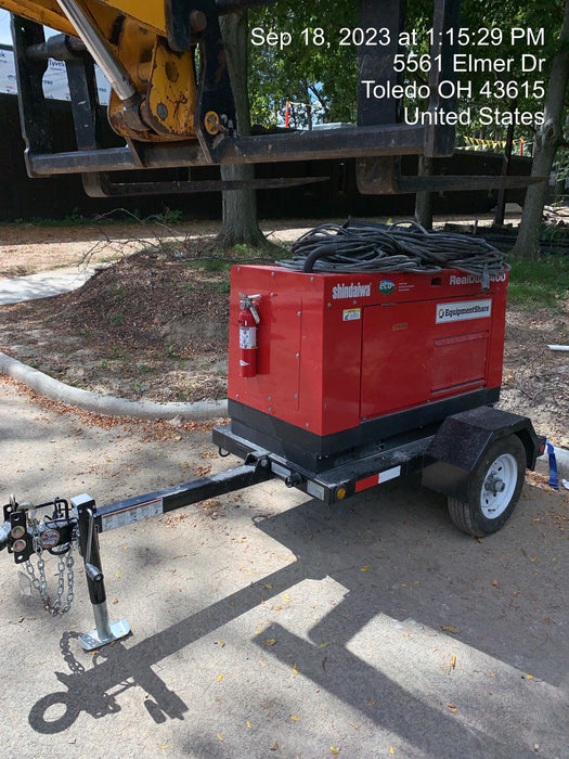 2023 Shindaiwa DGW400MDL Kubota D902 Engine, 23 HP, Dual Op Welder, Wire, Arc, Droop Stick, Tig, and CC Stick Functionality, Simulphase, 3 Phase and 1 Phase Gen Output, Single Axle NB Trlr, Slr Trckl Chrg 12V 12W, Fire Ext