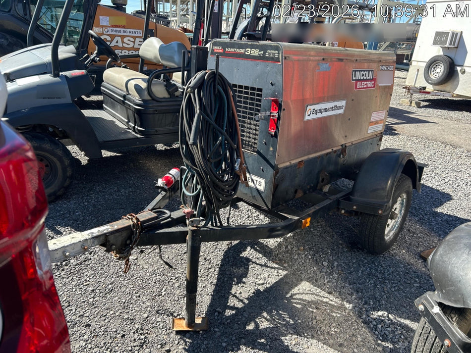 2019 Lincoln Electric Vantage 322 Welder Ready-Pak 3, Two wheel trailer, Fender and Light kit, Cable Rack