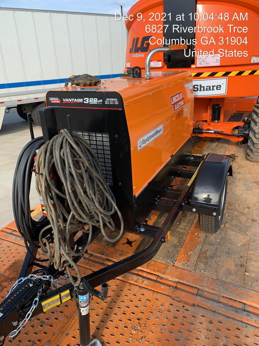 2021 Lincoln Electric Vantage 322 Vantage 322 Ready Pak 3 w/ Decals, ORANGE (includes trailer, cable rack, fender light kit) NO Telematics