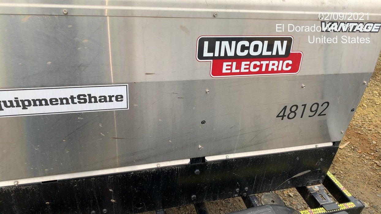 2019 Lincoln Electric Vantage 322 Ready-Pak 3, Two Wheel Trailer, Fender and Light Kit, Cable Rack