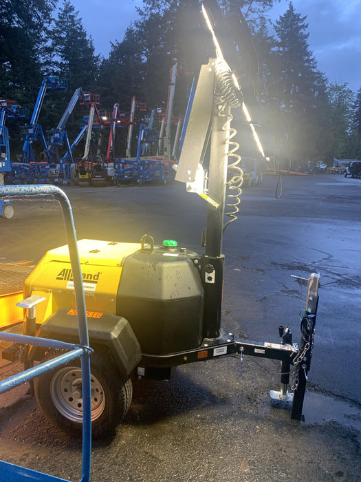 2022 Allmand NLV3GR (4) LED Light Fixture 350W, 23' Vertical Mast, 3kW Prime, Towable, Deep Sea L401, Leveling Jacks, Yanmar T4F 5.8hp