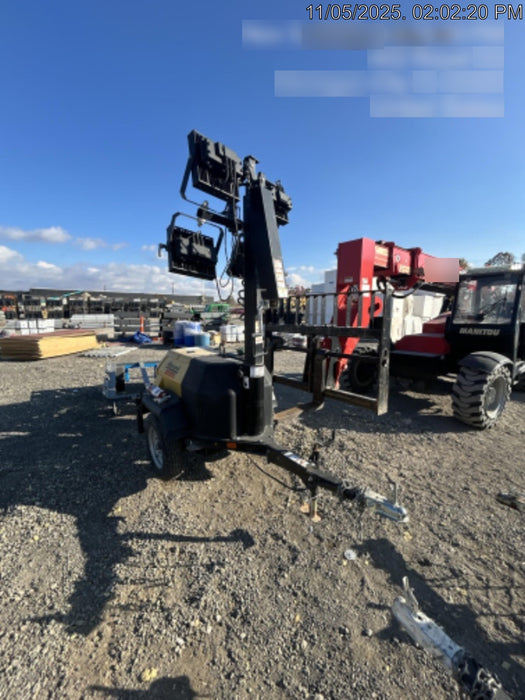 2022 Allmand NLV3GR (4) LED Light Fixture 350W, 23' Vertical Mast, 3kW Prime, Towable, Deep Sea L401, Leveling Jacks, Yanmar T4F 5.8hp