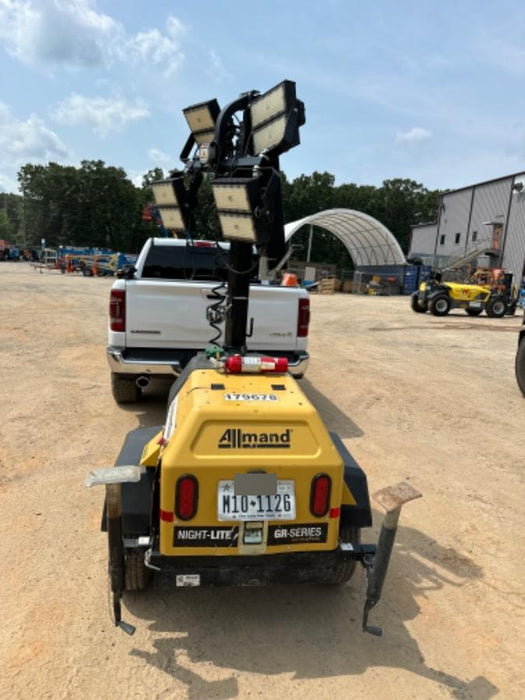 Allmand NLV3GR (4) LED Light Fixture 350W, 23' Vertical Mast, 3kW Prime, Towable, Deep Sea L401, Leveling Jacks, Yanmar T4F 5.8hp