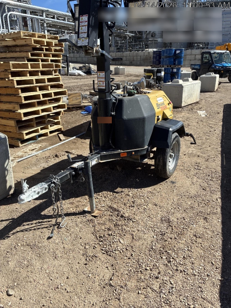 2020 Allmand NLV3GR (4) LED Light Fixture 350W, 23' Vertical Mast, 3kW Prime, Towable, Deep Sea L401, Leveling Jacks, Yanmar T4F 5.8hp
