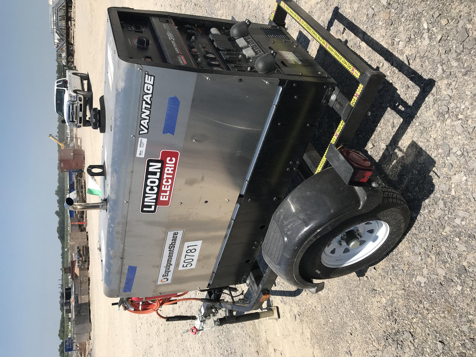 2019 Lincoln Electric Vantage 322 Welder Ready-Pak 3, Two wheel trailer, Fender and Light kit, Cable Rack