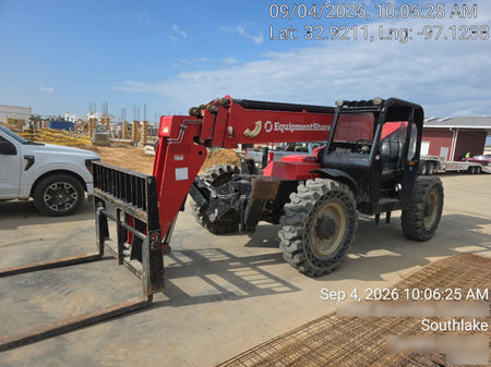 2019 Manitou MTA10055 Canopy, 120 HP, Solid Tires, Work Lights, Lift Hook, Auxiliary Hydraulics 66" Carriage and 60" Forks