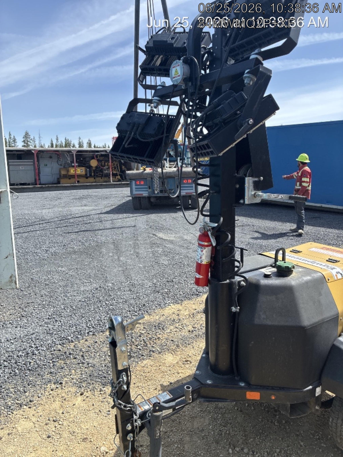 2020 Allmand NLV3GR (4) LED Light Fixture 350W, 23' Vertical Mast, 3kW Prime, Towable, Deep Sea L401, Leveling Jacks, Yanmar T4F 5.8hp