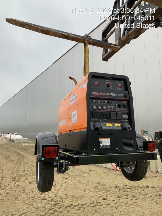 2021 Lincoln Electric Vantage 322 Vantage 322 Ready Pak 3 w/ Decals, ORANGE (includes trailer, cable rack, fender light kit) NO Telematics