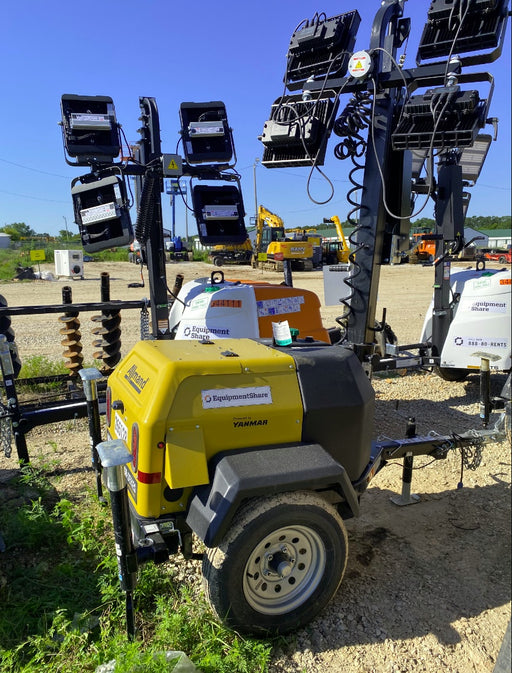 2022 Allmand NLV3GR (4) LED Light Fixture 350W, 23' Vertical Mast, 3kW Prime, Towable, ES Decals, T3