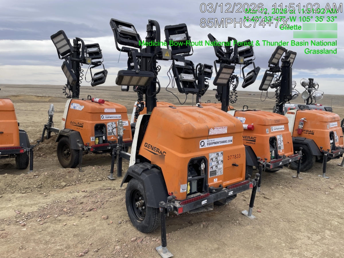 2023 Generac MLT2 Diesel, Flex Switch 120V Input, Powerzone Controller, 
(4) 320W LED Lights, 4kW Generator, 39.9 Gal Fuel Tank, 2" Ball, T3