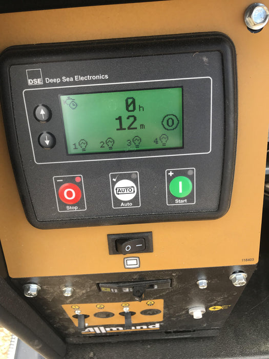 2022 Allmand NLV3GR (4) LED Light Fixture 350W, 23' Vertical Mast, 3kW Prime, Towable, Deep Sea L401, Leveling Jacks, Yanmar T4F 5.8hp