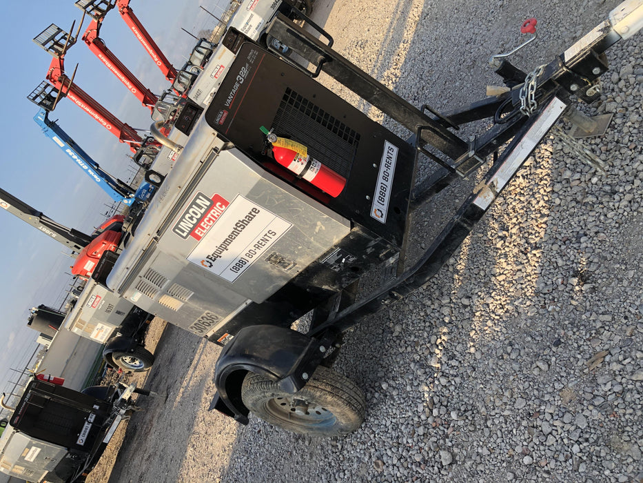 2019 Lincoln Electric Vantage 322 Welder Ready-Pak 3, Two wheel trailer, Fender and Light kit, Cable Rack