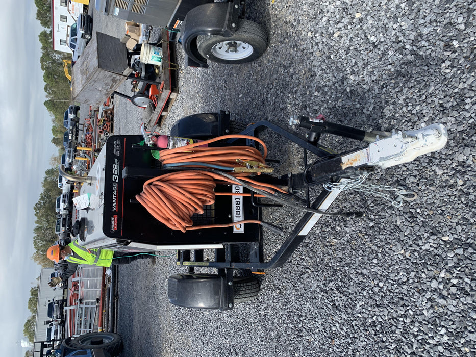 2019 Lincoln Electric Vantage 322 Welder Ready-Pak 3, Two wheel trailer, Fender and Light kit, Cable Rack