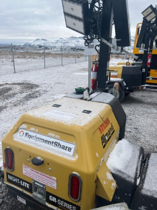 2021 Allmand NLV3GR (4) LED Light Fixture 350W, 23' Vertical Mast, 3kW Prime, Towable, Deep Sea L401, Leveling Jacks, Yanmar T4F 5.8hp