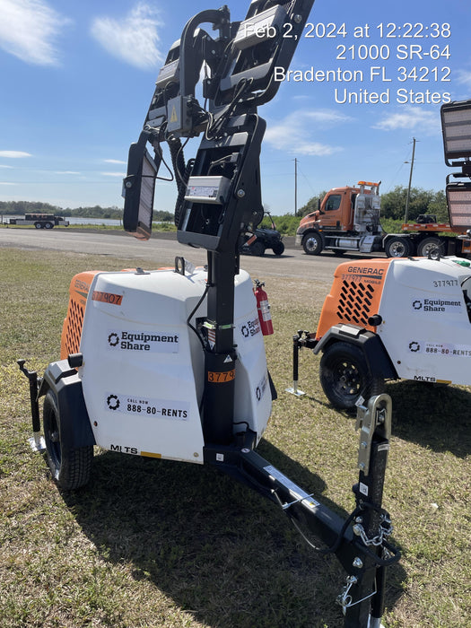 2023 Generac MLT2 Diesel, Flex Switch 120V Input, Powerzone Controller, 
(4) 320W LED Lights, 4kW Generator, 39.9 Gal Fuel Tank, 2" Ball, T3