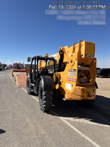 2020 JCB 512-56 Canopy, 74 HP, Solid Tires, STD Worklight, Beacon, Aux Hydraulics, Lifting Eye, Backup Alarm w/72" Carriage, 60" Forks