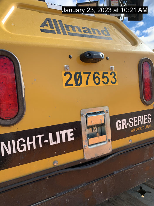 2022 Allmand NLV3GR (4) LED Light Fixture 350W, 23' Vertical Mast, 3kW Prime, Towable, Deep Sea L401, Leveling Jacks, Yanmar T4F 5.8hp