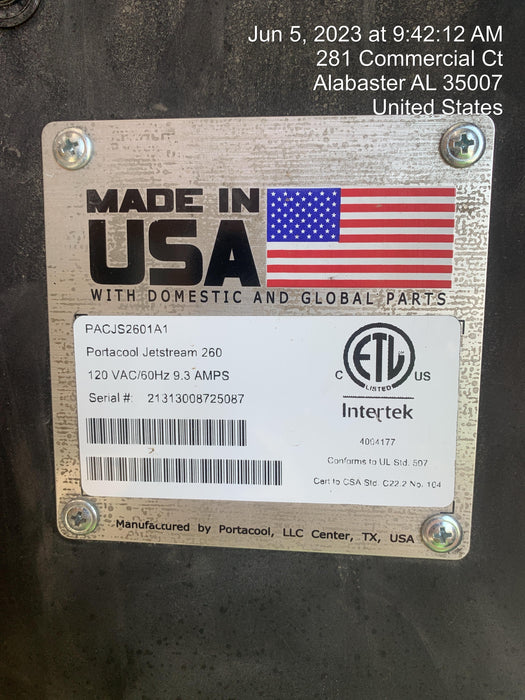 2022 PORTACOOL PACJS2601A1