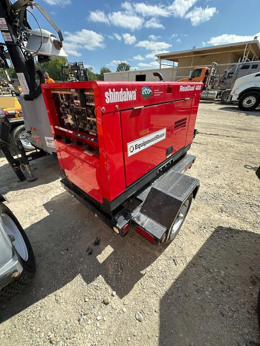 2023 Shindaiwa DGW400MDL Kubota D902 Engine, 23 HP, Dual Op Welder, Wire, Arc, Droop Stick, Tig, and CC Stick Functionality, Simulphase, 3 Phase and 1 Phase Gen Output, Single Axle NB Trlr, Slr Trckl Chrg 12V 12W, Fire Ext