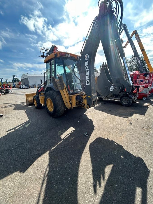 2020 John Deere 410L - Extendable Stick Cab/Heat/Air, 4WD, Extendable Stick, Pilot Controls, 2 Way Hydraulics, TAG Manual QC