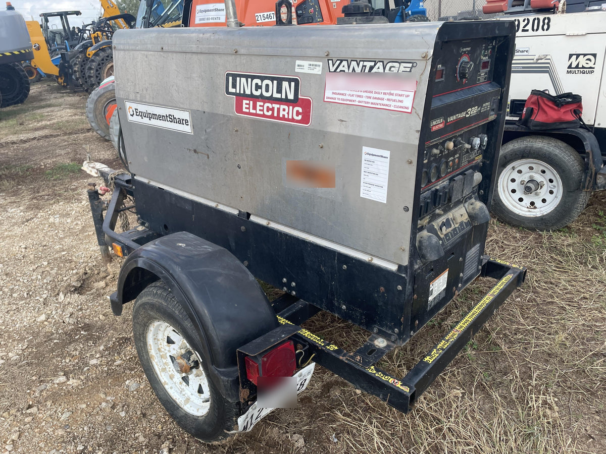 2019 Lincoln Electric Vantage 322 Ready-Pak 3, Two Wheel Trailer, Fender and Light Kit, Cable Rack