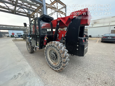 2019 Manitou MTA8044 74hp T4F, Cab/Heat/Air, Cab and Boom LED work lights, Auxiliary Hydraulics, Solid Tires, Amber strobe, Lift Hook 66" Carriage, 60" Forks