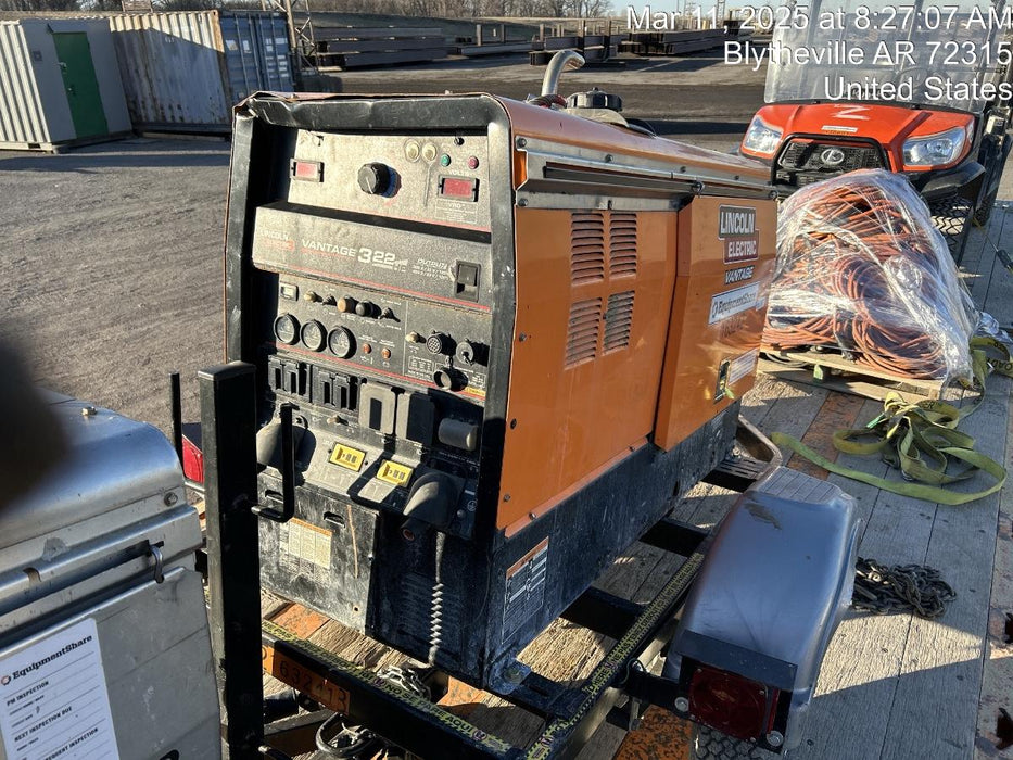 2021 Lincoln Electric Vantage 322 Vantage 322 Ready Pak 3 w/ Decals, ORANGE (includes trailer, cable rack, fender light kit) NO Telematics