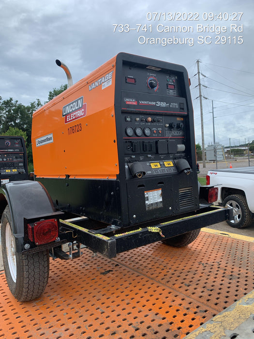 2021 Lincoln Electric Vantage 322 Vantage 322 Ready Pak 3 w/ Decals, ORANGE (includes trailer, cable rack, fender light kit) NO Telematics