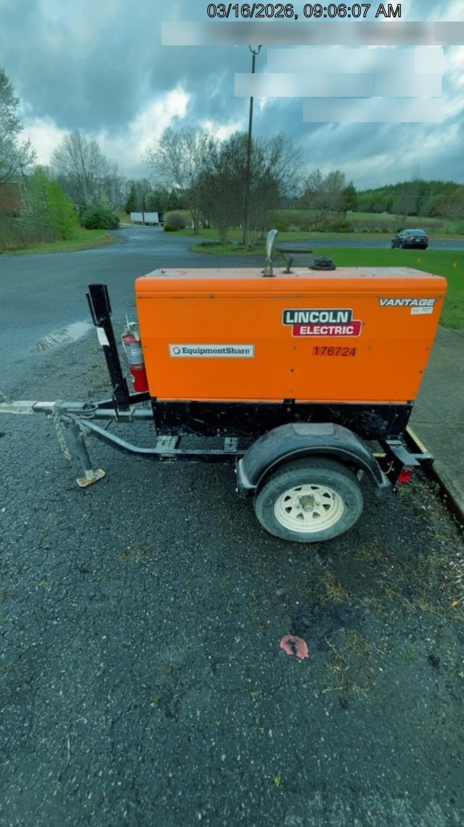 2021 Lincoln Electric Vantage 322 Vantage 322 Ready Pak 3 w/ Decals, ORANGE (includes trailer, cable rack, fender light kit) NO Telematics