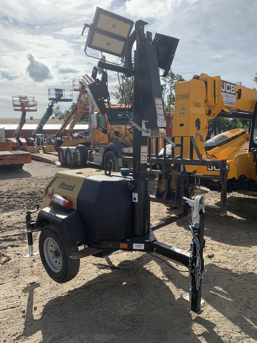 2022 Allmand NLV3GR (4) LED Light Fixture 350W, 23' Vertical Mast, 3kW Prime, Towable, Deep Sea L401, Leveling Jacks, Yanmar T4F 5.8hp