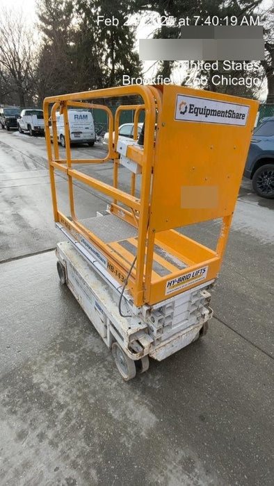 Custom Equipment HB-1430 <ul>
 <li>Hy-Brid Scissor Lift</li>
  <li>Platform capacity up to 670 lbs.</li>
  <li>Working height up to 20 ft</li>
  <li>Weighs under 1,700 lbs.</li>
  <li>Non-marking wheels </li>
</ul>