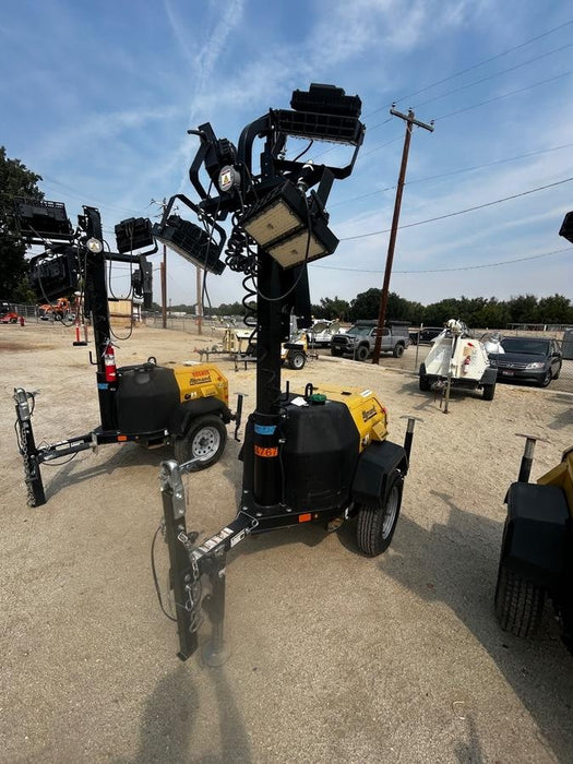 2022 Allmand NLV3GR (4) LED Light Fixture 350W, 23' Vertical Mast, 3kW Prime, Towable, ES Decals, T3