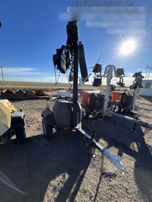 2022 Allmand NLV3GR (4) LED Light Fixture 350W, 23' Vertical Mast, 3kW Prime, Towable, Deep Sea L401, Leveling Jacks, Yanmar T4F 5.8hp