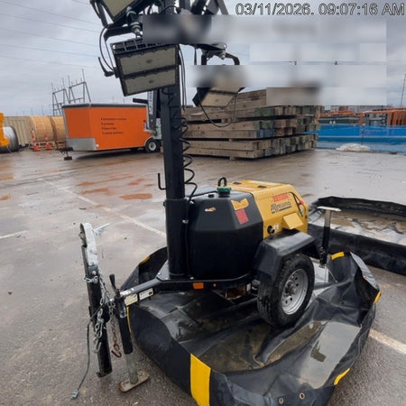 2022 Allmand NLV3GR (4) LED Light Fixture 350W, 23' Vertical Mast, 3kW Prime, Towable, Deep Sea L401, Leveling Jacks, Yanmar T4F 5.8hp