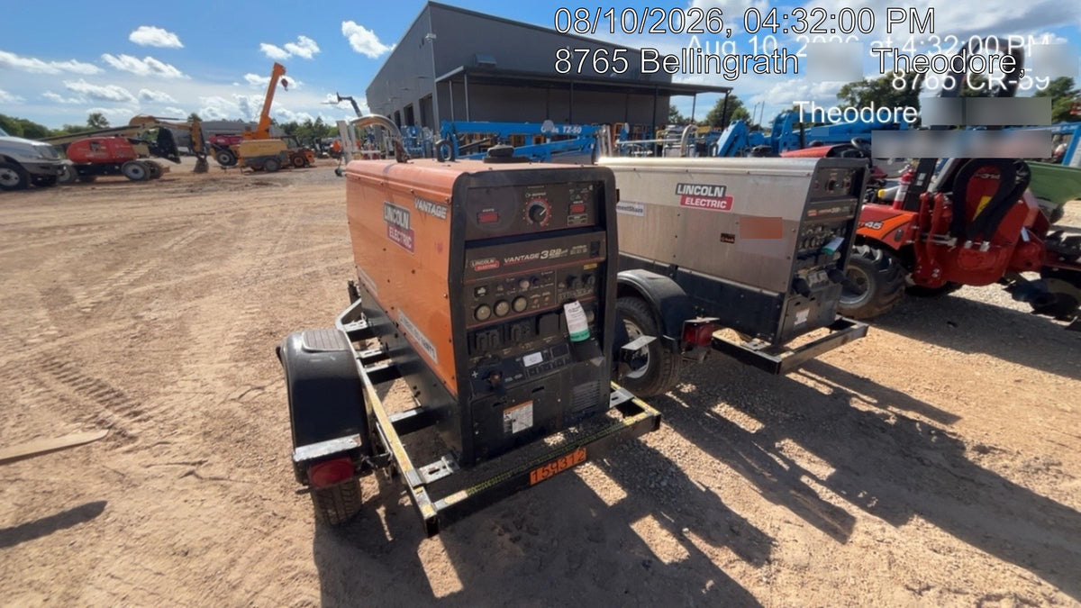 2021 Lincoln Electric Vantage 322 Vantage 322 Ready Pak 3 w/ Decals, ORANGE (includes trailer, cable rack, fender light kit) NO Telematics