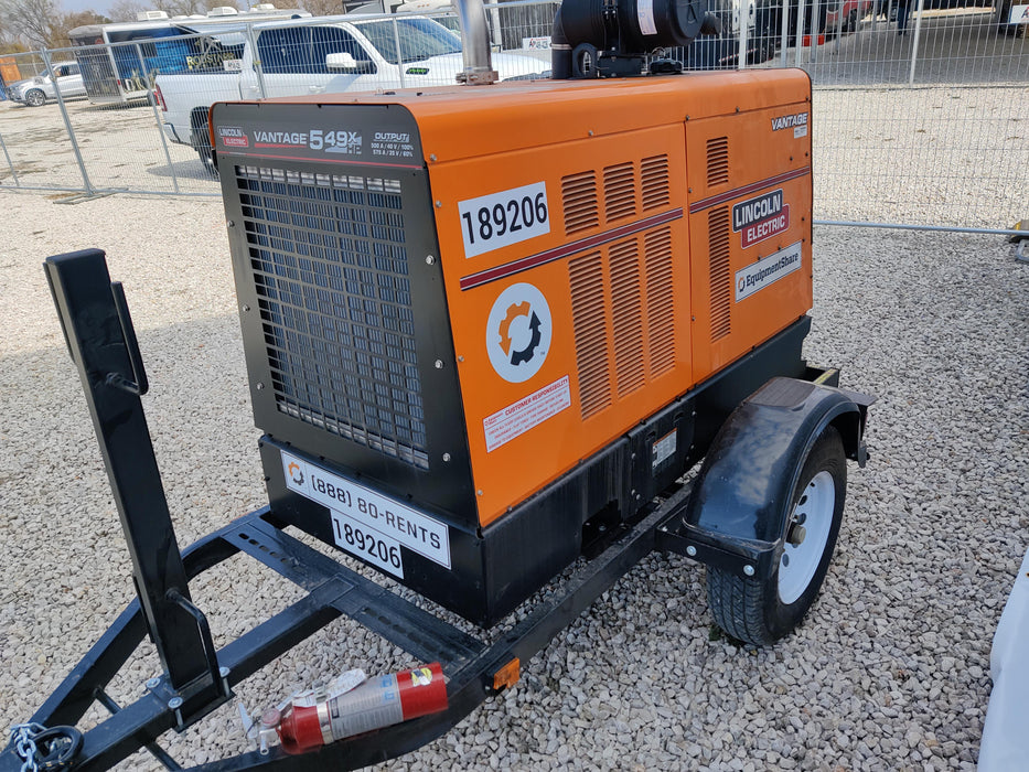 2021 Lincoln Electric Vantage 549X Ready Pak 3, ORANGE (includes trailer, cable rack, fender light kit)