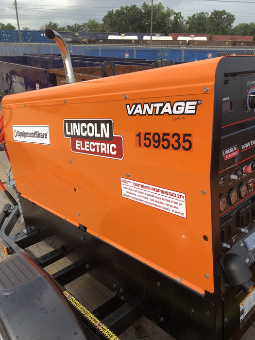 2021 Lincoln Electric Vantage 322 Vantage 322 Ready Pak 3 w/ Decals, ORANGE (includes trailer, cable rack, fender light kit) NO Telematics