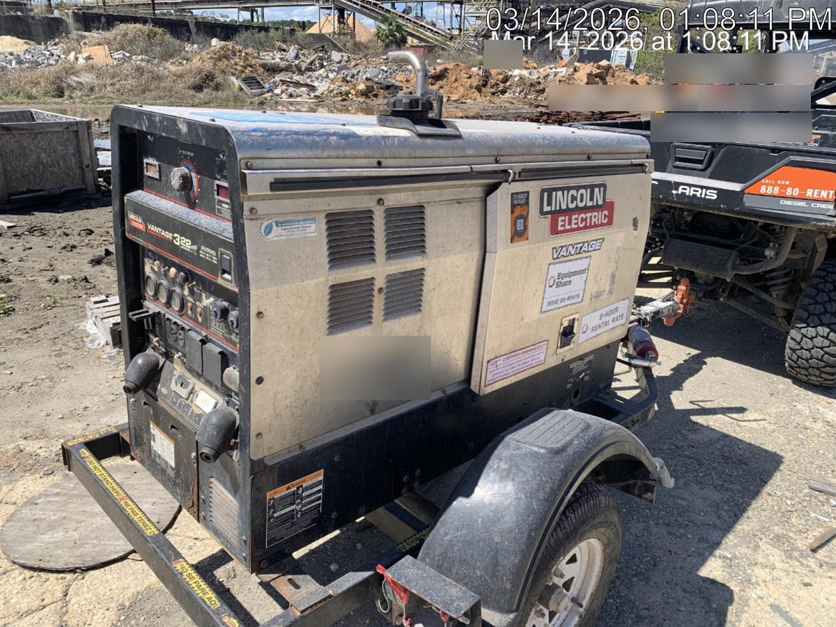 2019 Lincoln Electric Vantage 322 Lincoln Vantage 322 Welder w/Trailer, Light Kit, Cable Rack