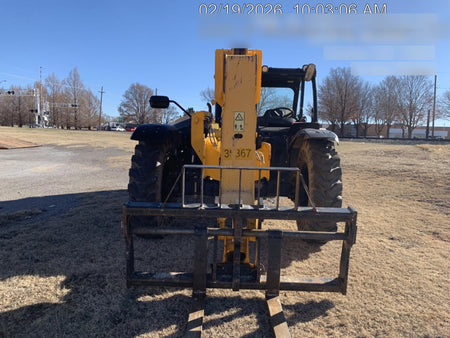 2019 JCB 509-42 74 HP w/Open ROPS, Beacon, Aux Hydraulics, LED Work lights, Solid Tires 66" Carriage/60" Forks