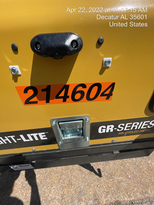 2022 Allmand NLV3GR (4) LED Light Fixture 350W, 23' Vertical Mast, 3kW Prime, Towable, Deep Sea L401, Leveling Jacks, Yanmar T4F 5.8hp