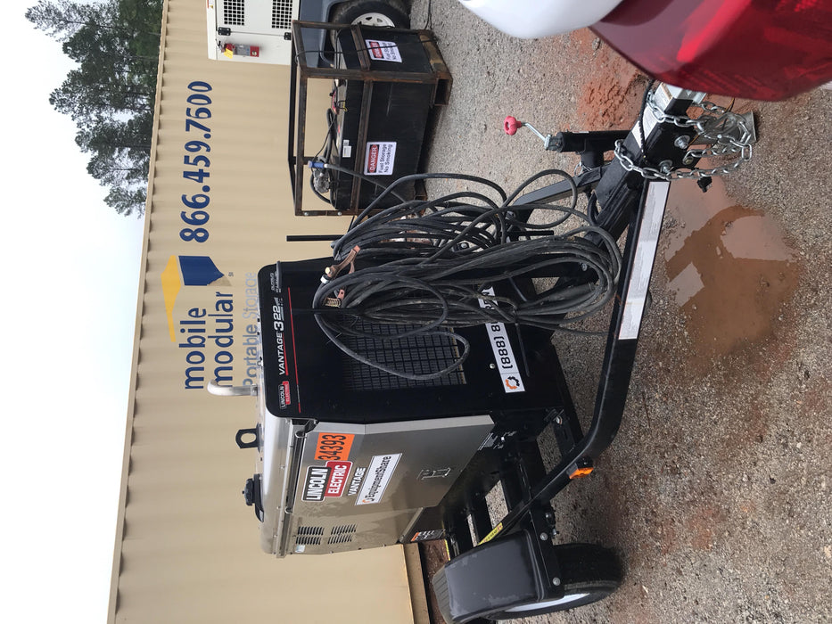 2019 Lincoln Electric Vantage 322 Welder Ready-Pak 3, Two wheel trailer, Fender and Light kit, Cable Rack