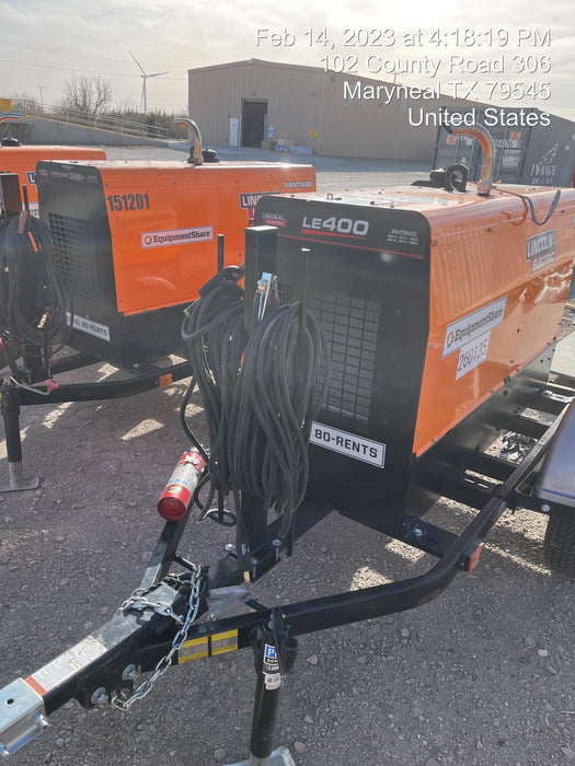 2022 Lincoln Electric LE400 Kubota V1505, Trlr, Cable Rack, Light Kit, ES Decals, T3