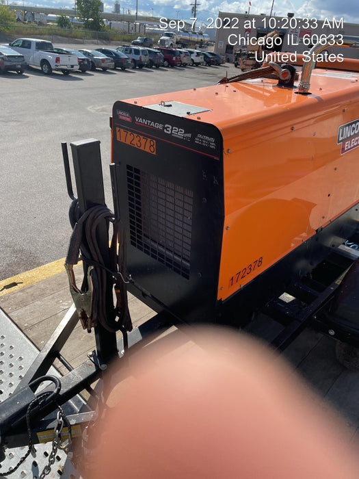 2021 Lincoln Electric Vantage 322 Vantage 322 Ready Pak 3 w/ Decals, ORANGE (includes trailer, cable rack, fender light kit) NO Telematics