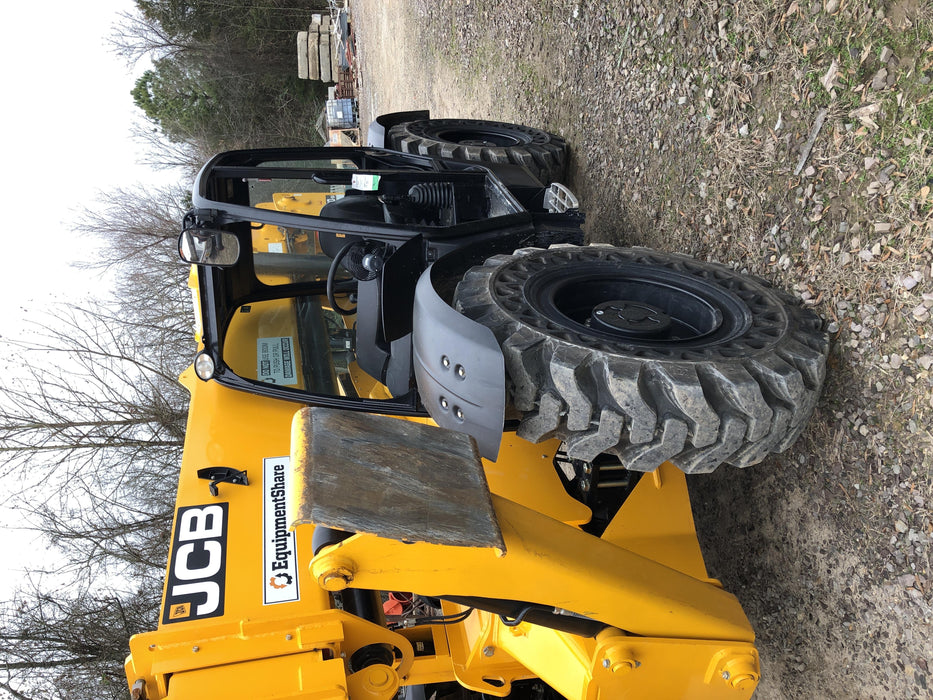 2019 JCB 510-56 Open ROPS, 74 HP, Solid Tires, Worklights, Beacon, Aux Hydraulics, Lifting Eye 66" Carriage/60" Forks