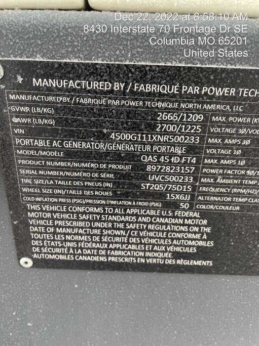 2022 ATLAS COPCO QAS45 CWK