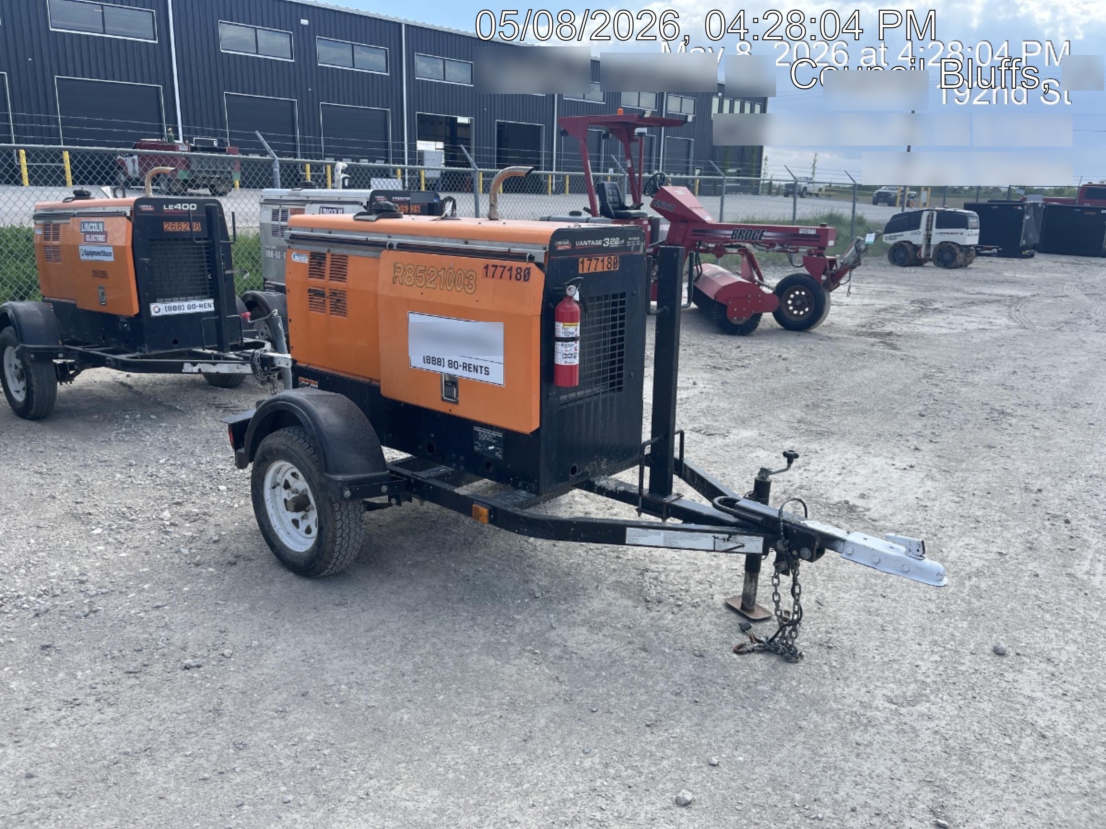 2021 Lincoln Electric Vantage 322 Vantage 322 Ready Pak 3 w/ Decals, ORANGE (includes trailer, cable rack, fender light kit) NO Telematics