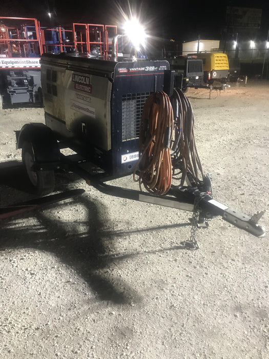 2019 Lincoln Electric Vantage 322 Welder Ready-Pak 3, Two wheel trailer, Fender and Light kit, Cable Rack
